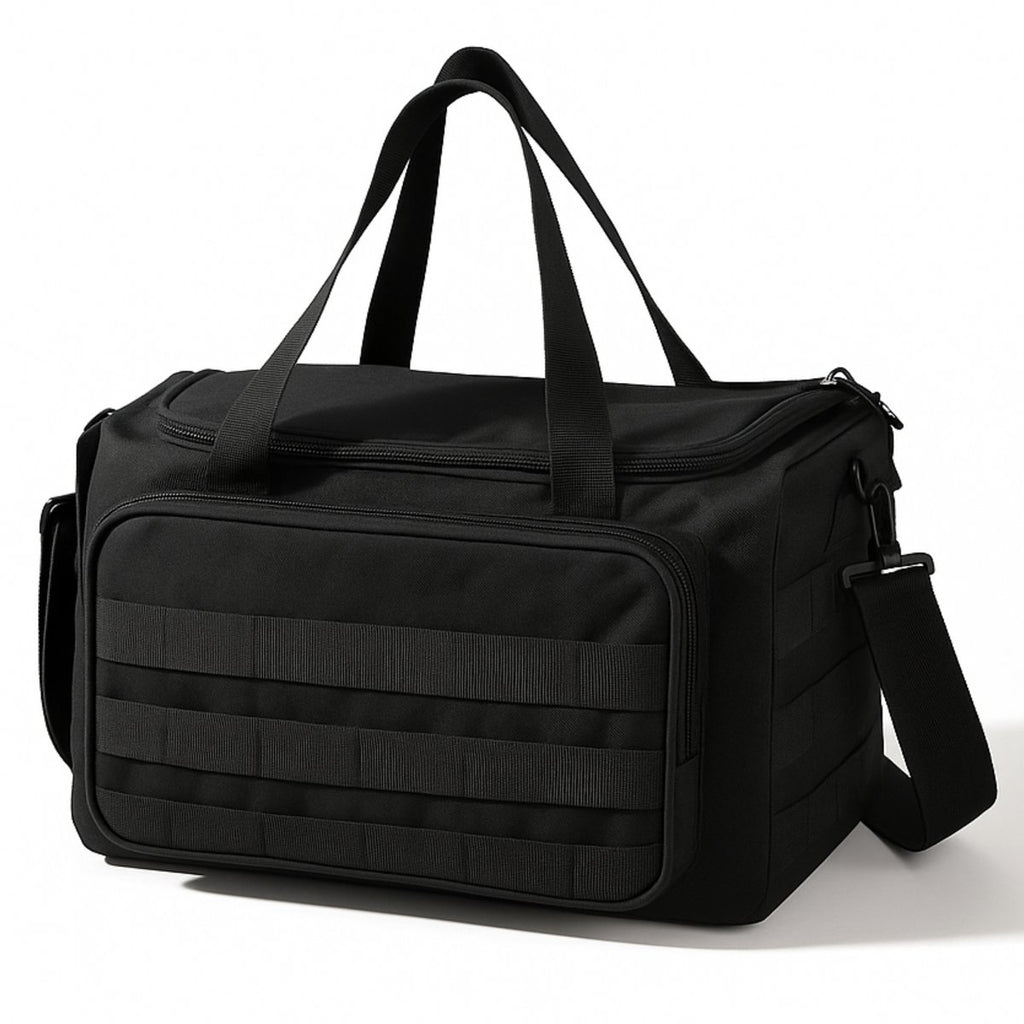 Ruime tactische range bag met MOLLE systeem voor schietbaan en airsoft zwart | Syneray