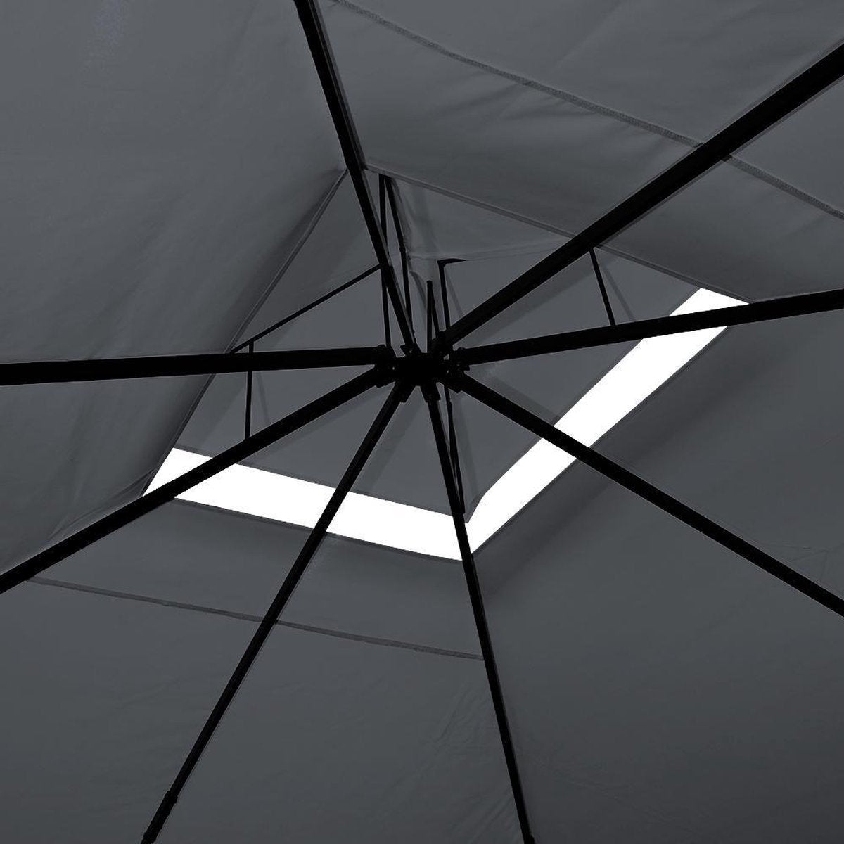 Polyrattan Paviljoen 3 x 3 m met Ventilatiedak in Antraciet