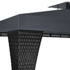 Polyrattan Paviljoen 3 x 3 m met Ventilatiedak in Antraciet