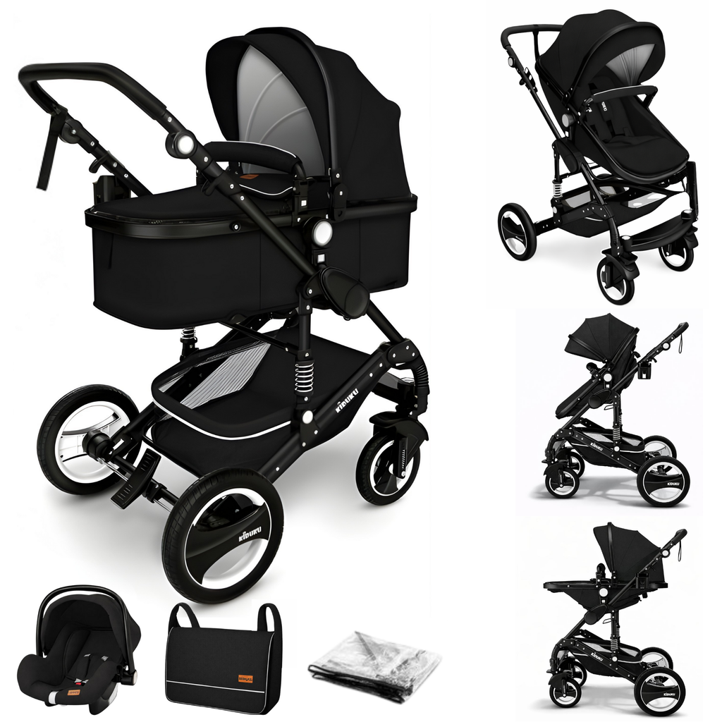 3-in-1 Combi Kinderwagen met Reiswieg en Autostoeltje | KIDUKU