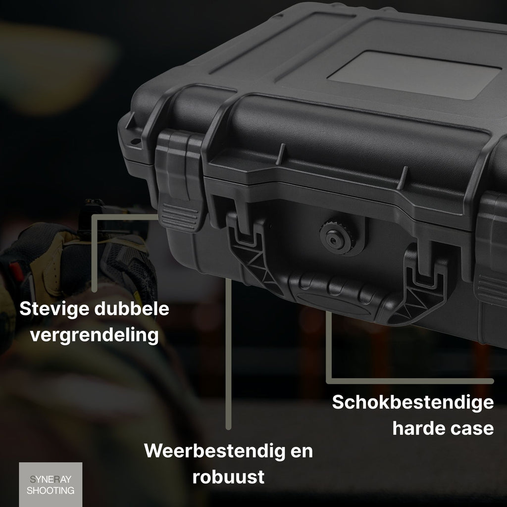 Hardcase Pistoolkoffer & Wapenkoffer met Schuim - ideaal voor pistool, airsoft en veilige opslag | Kersom