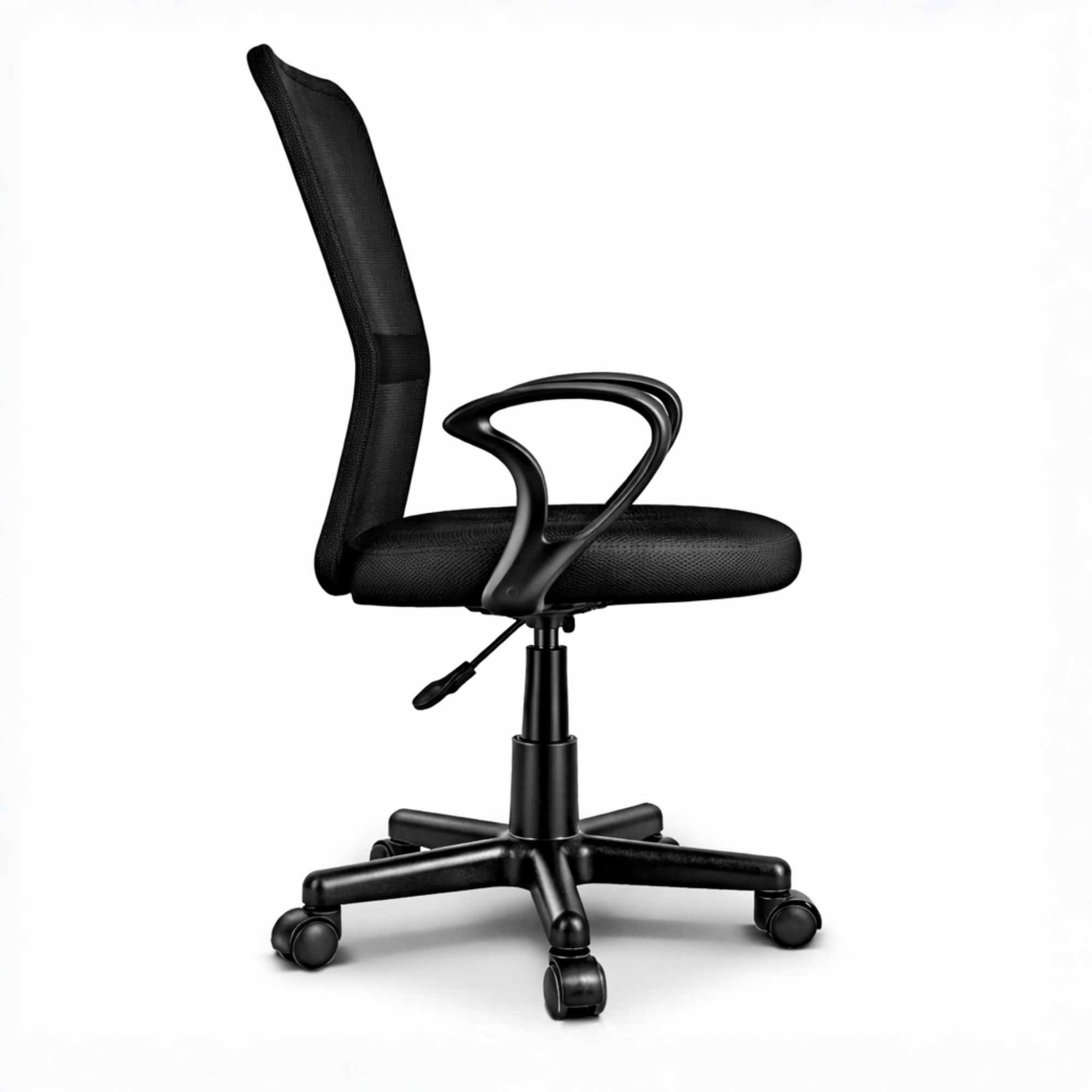 Kinderbureaustoel met Armleuningen en Ademende Mesh Rugleuning Verstelbaar Zwart | Tresko