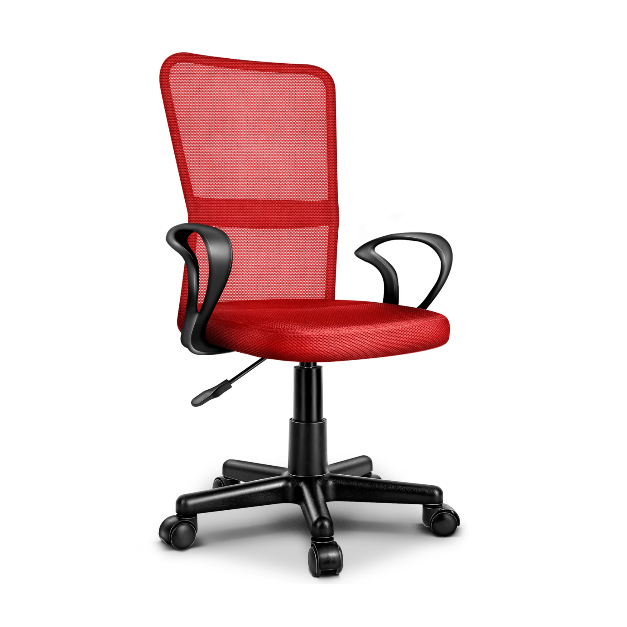 Kinderbureaustoel met Armleuningen en Ademende Mesh Rugleuning Verstelbaar Zwart | Tresko