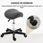 Zadelkruk Ergonomisch Draaibaar en In Hoogte Verstelbaar Grijs | Kersom