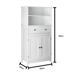 Badkamerkast met Verstelbare Plank en Deuren in het Wit 60 × 30 × 118 cm | Kersom