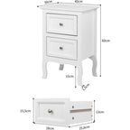 Compact nachtkastje met 2 lades in country stijl | Kersom