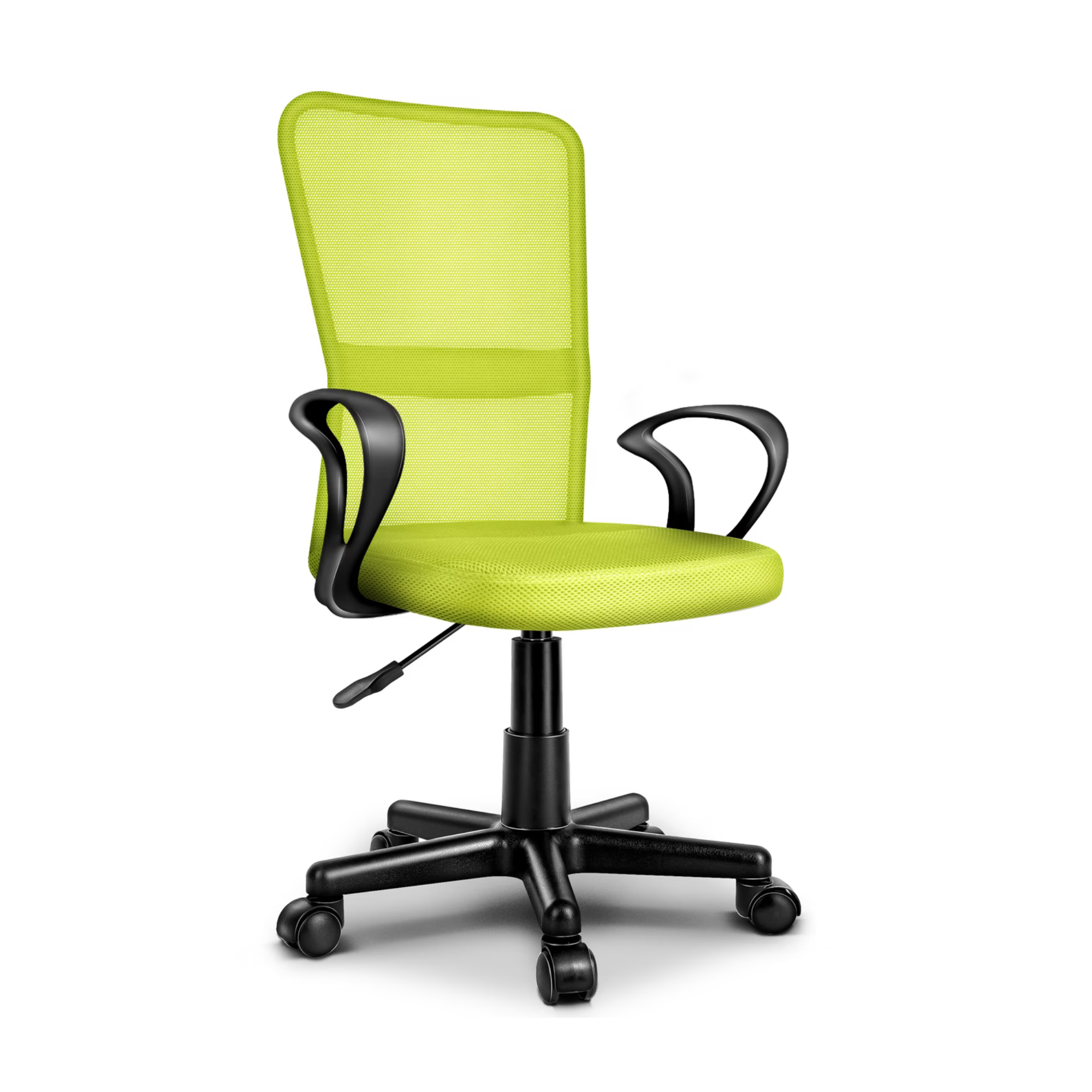 Kinderbureaustoel met Armleuningen en Ademende Mesh Rugleuning Verstelbaar Zwart | Tresko