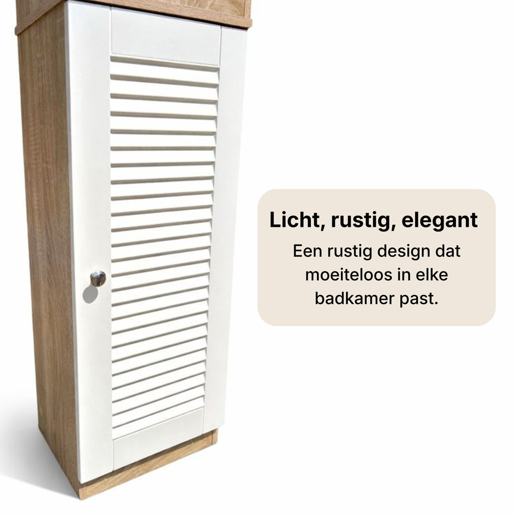 Badkamerkast Kolomkast Wit Eiken 26 x 34 x 170 cm