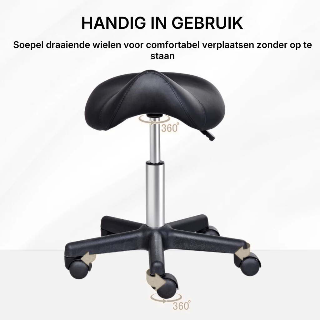 Zadelkruk Ergonomisch Draaibaar en In Hoogte Verstelbaar Zwart | Kersom