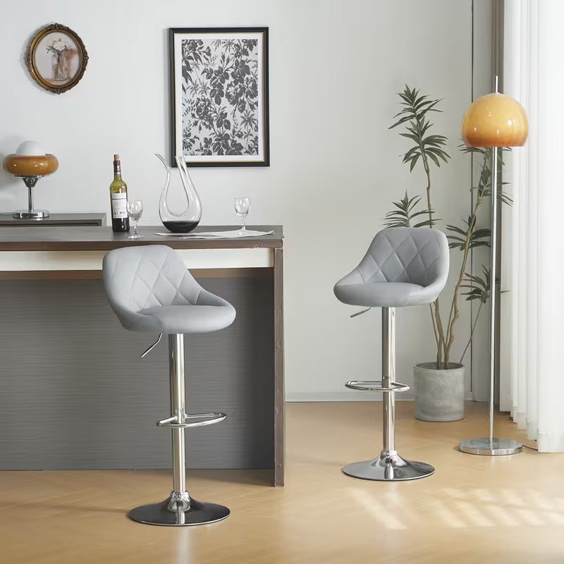 Moderne barkrukken set van 2 met rugleuning en voetensteun – ideaal voor keuken, bar en eetruimte | Kersom