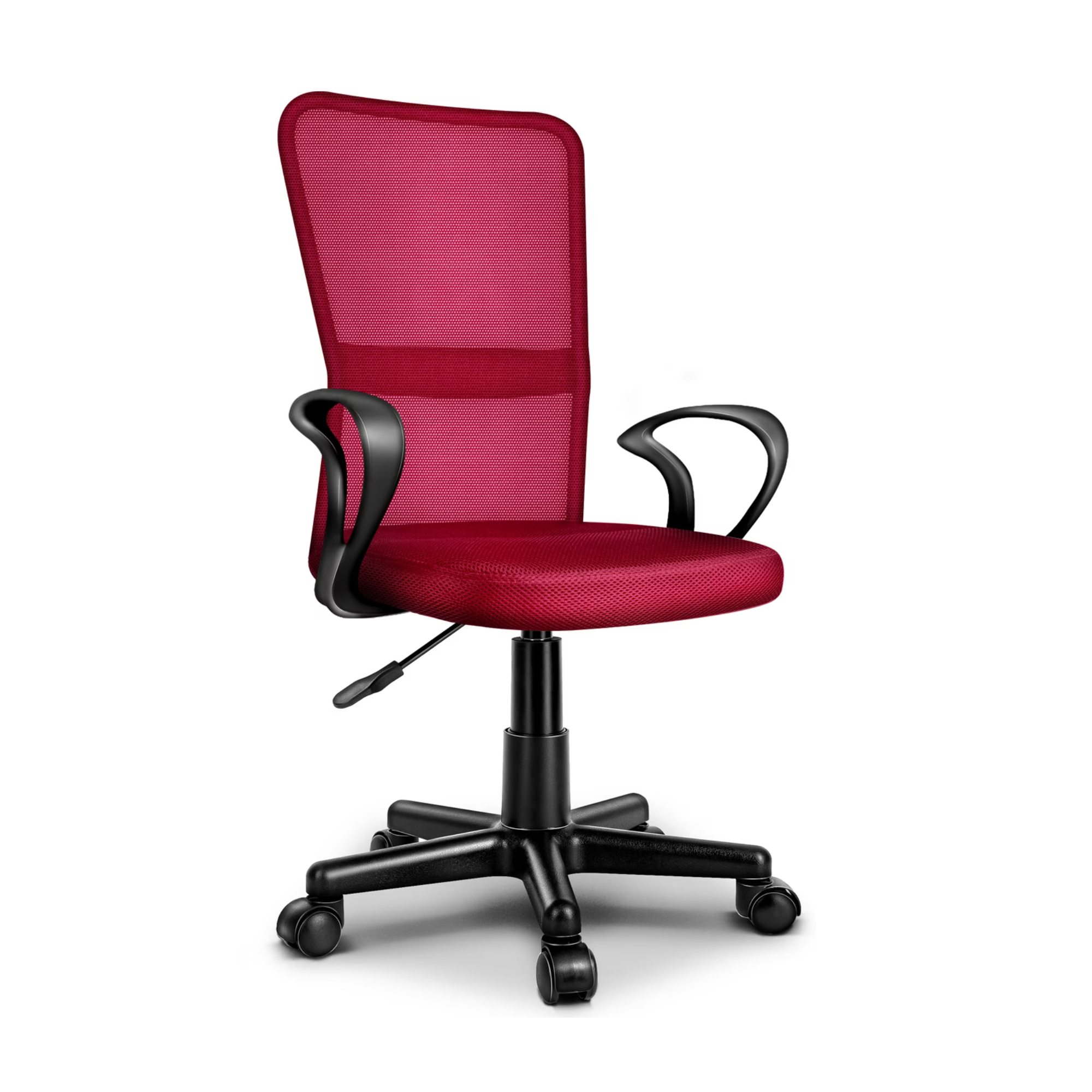 Kinderbureaustoel met Armleuningen en Ademende Mesh Rugleuning Verstelbaar Zwart | Tresko