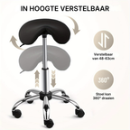 Zadelkruk Ergonomisch Draaibaar en In Hoogte Verstelbaar Zwart 48-63 cm | Kersom