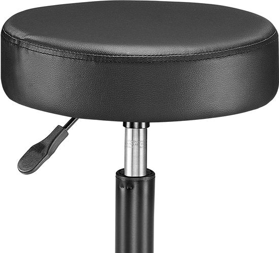 Comfortabele verstelbare draaikruk met wielen - ideaal voor werkruimte, kantoor en atelier | Kersom