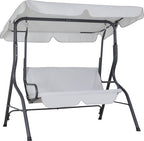 2 Zits Hollywood Schommel met Verstelbaar Zonnedak Lichtgrijs | Casaria