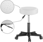 Verstelbare Draaikruk met Wielen Wit | Casaria