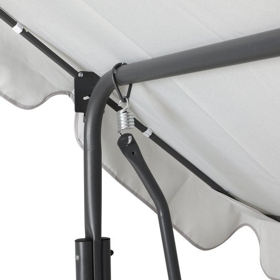 2 Zits Hollywood Schommel met Verstelbaar Zonnedak Lichtgrijs | Casaria