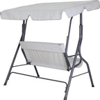 2 Zits Hollywood Schommel met Verstelbaar Zonnedak Lichtgrijs | Casaria