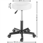 Verstelbare Draaikruk met Wielen Wit | Casaria