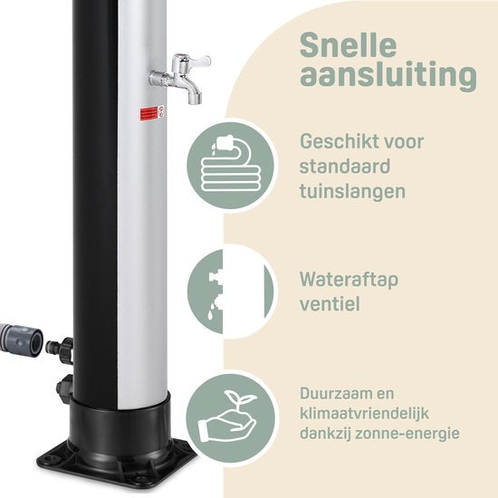 Solar Buitendouche 35 Liter met Regendouche en Mengkraan Zwart | Monzana