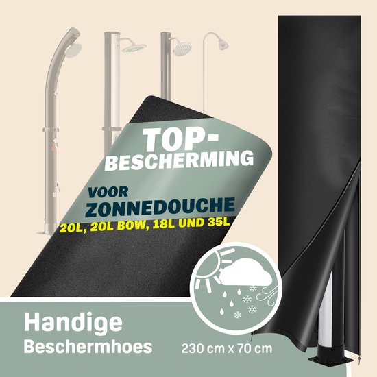 Solar Buitendouche 35 Liter met Regendouche en Mengkraan Zwart | Monzana