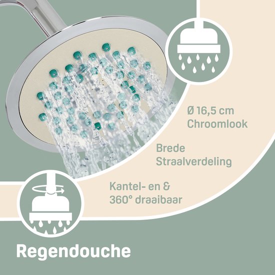 Solar Buitendouche 35 Liter met Regendouche en Mengkraan Zwart | Monzana