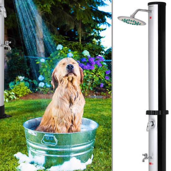 Solar Buitendouche 35 Liter met Regendouche en Mengkraan Zwart | Monzana