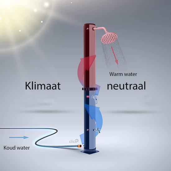 Solar Tuindouche 20 Liter met Mengkraan en Verstelbare Douchekop Zilver | Sens Design