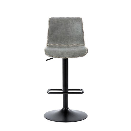 Moderne barkrukken met rugleuning verstelbaar en draaibaar set van 2 grijs | Alora