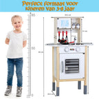 Houten Speelkeuken met Accessoires Verstelbaar 57 x 29 x 83 cm Wit
