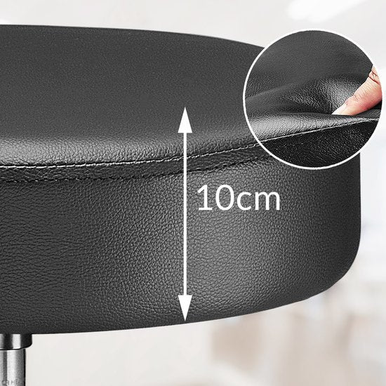 Comfortabele verstelbare draaikruk met wielen - ideaal voor werkruimte, kantoor en atelier | Kersom