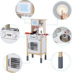 Houten Speelkeuken met Accessoires Verstelbaar 57 x 29 x 83 cm Wit