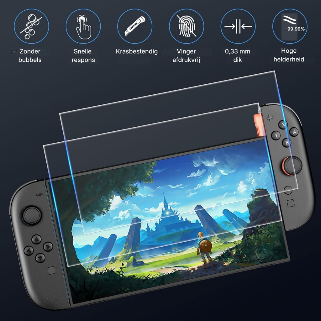 Nintendo Switch 1 & 2 Accessoire Bundel met Opbergtas en Beschermhoes / Case Zwart