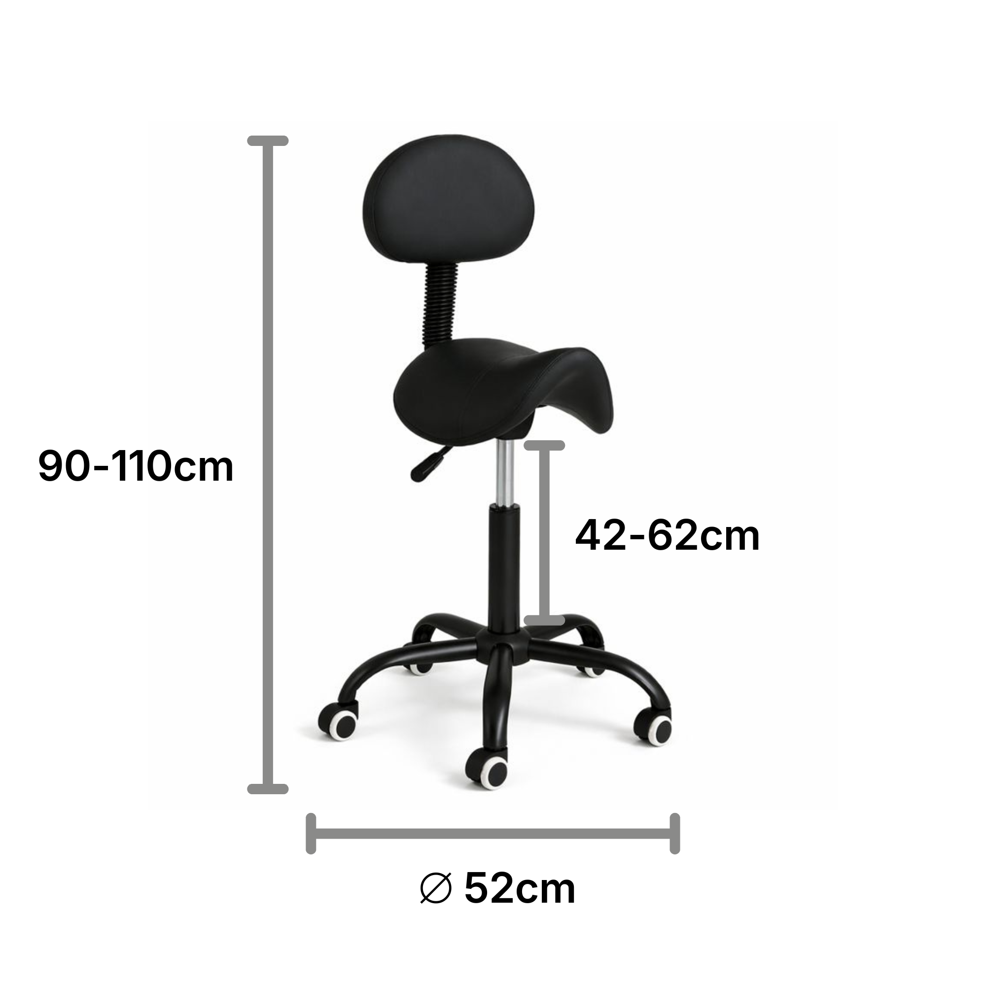 Ergonomische Zadelkruk met Rugleuning