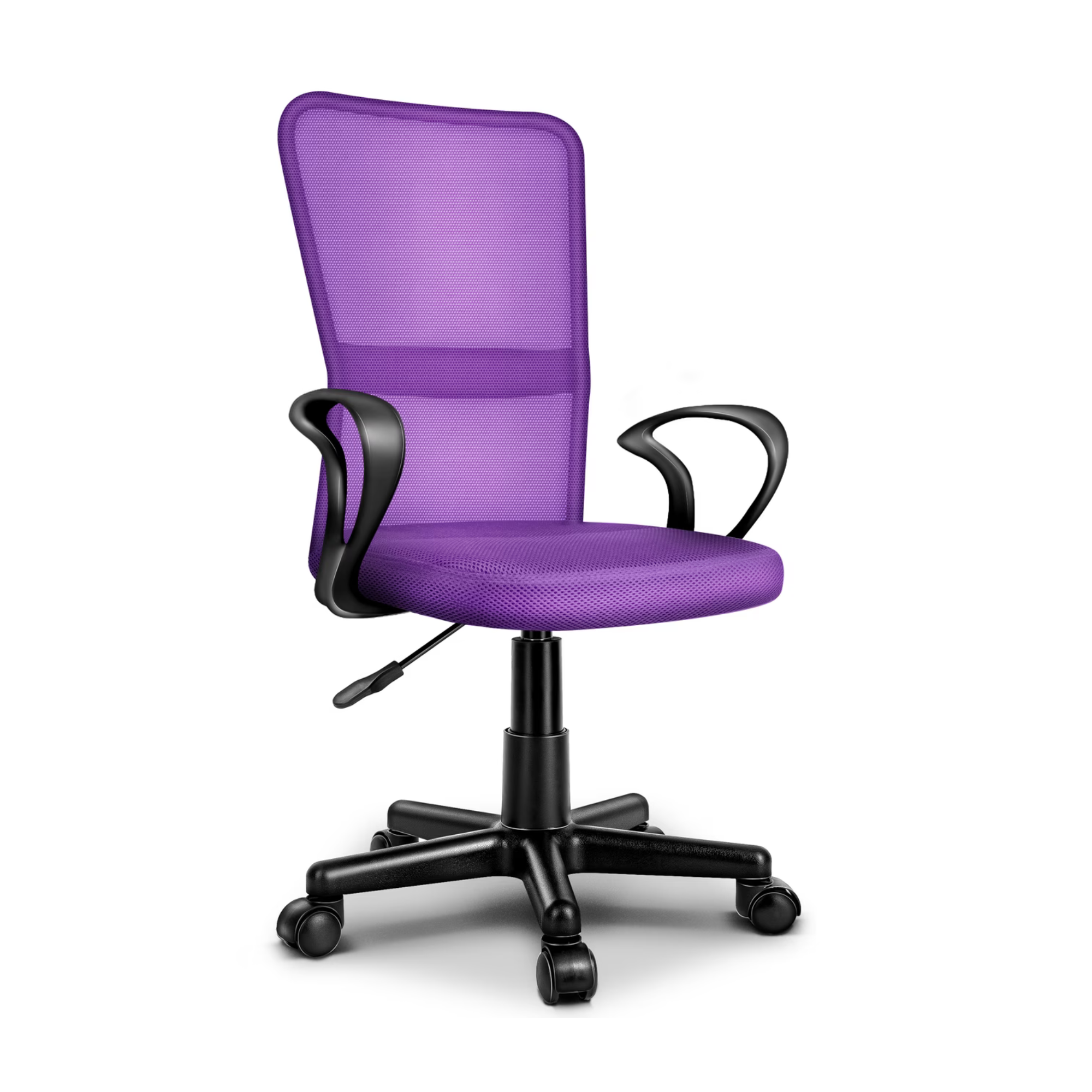 Kinderbureaustoel met Armleuningen en Ademende Mesh Rugleuning Verstelbaar Zwart | Tresko