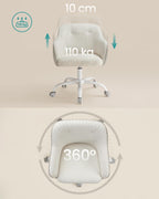 Elegante bureaustoel met teddy stof en verstelbare hoogte – ideaal voor slaapkamer en thuiswerkplek | Kersom