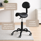Ergonomische Zadelkruk met Rugleuning