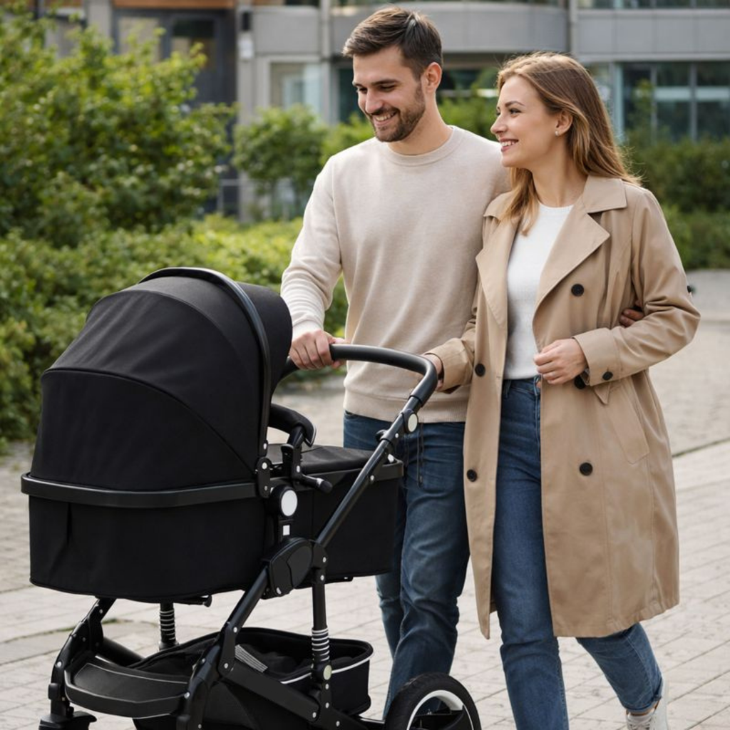 3-in-1 Combi Kinderwagen met Reiswieg en Autostoeltje | KIDUKU