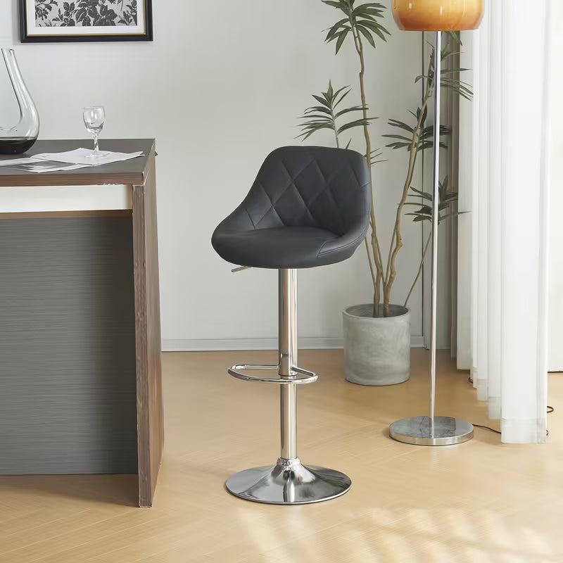 Moderne barkrukken set van 2 met rugleuning en voetensteun – ideaal voor keuken, bar en eetruimte | Kersom