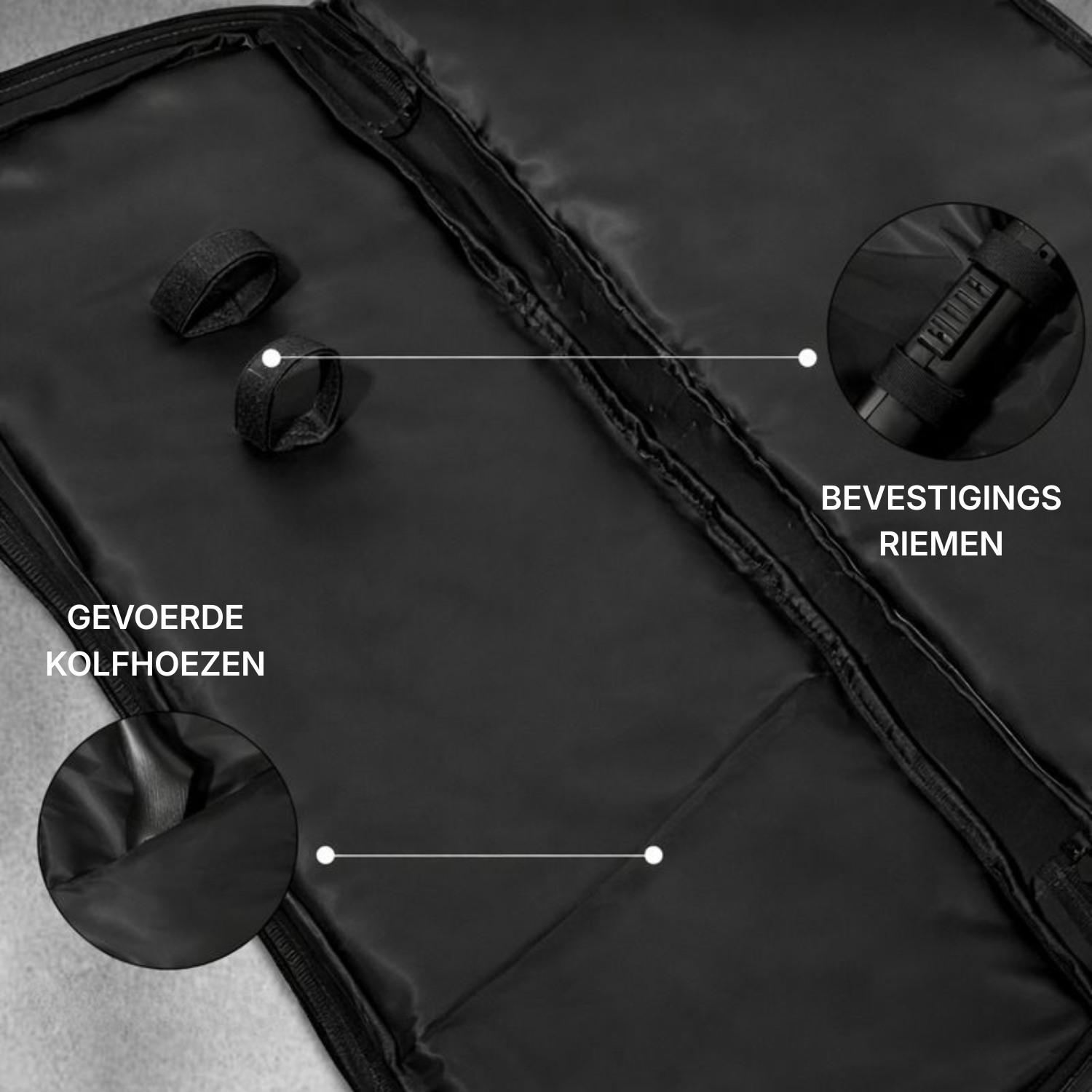 Geweertas Eston 120 cm met Meerdere Opbergvakken en Schouderriem | Kersom