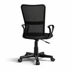 Kinderbureaustoel met Armleuningen en Ademende Mesh Rugleuning Verstelbaar Zwart | Tresko