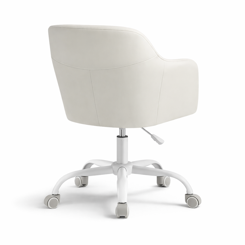 Elegante bureaustoel met teddy stof en verstelbare hoogte – ideaal voor slaapkamer en thuiswerkplek | Kersom