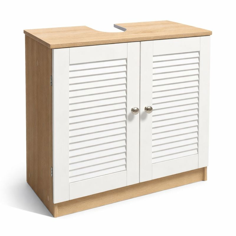 Wastafelonderkast in Landelijke Stijl in Wit Eiken 60 x 30 x 60 cm