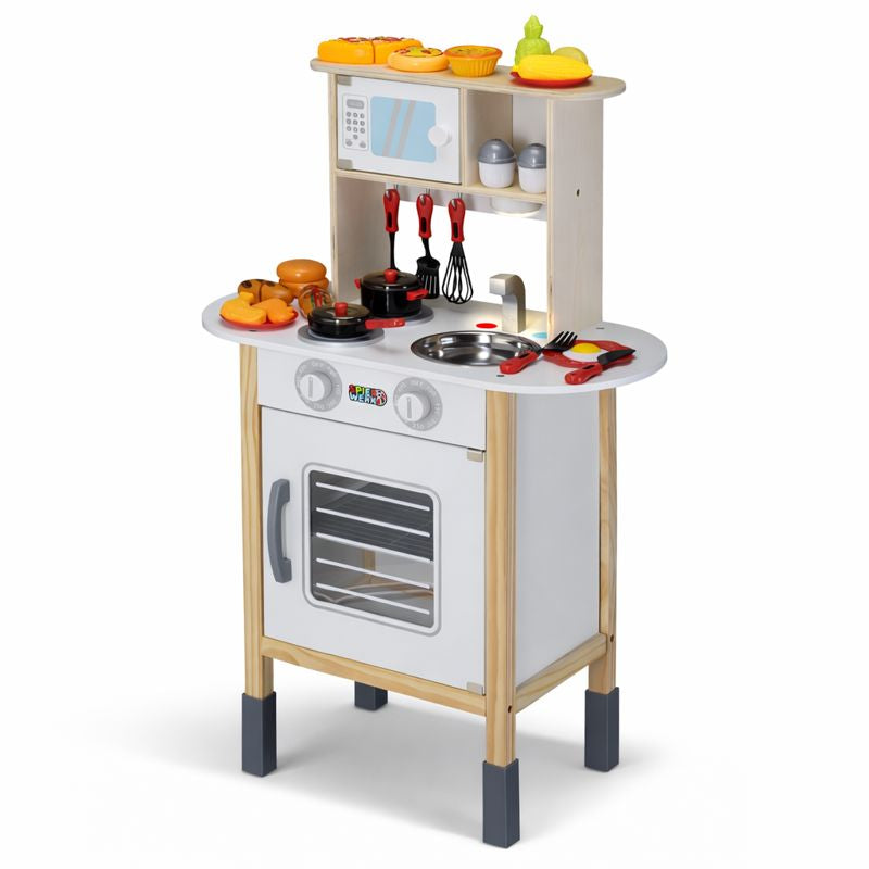 Houten Speelkeuken met Accessoires Verstelbaar 57 x 29 x 83 cm Wit