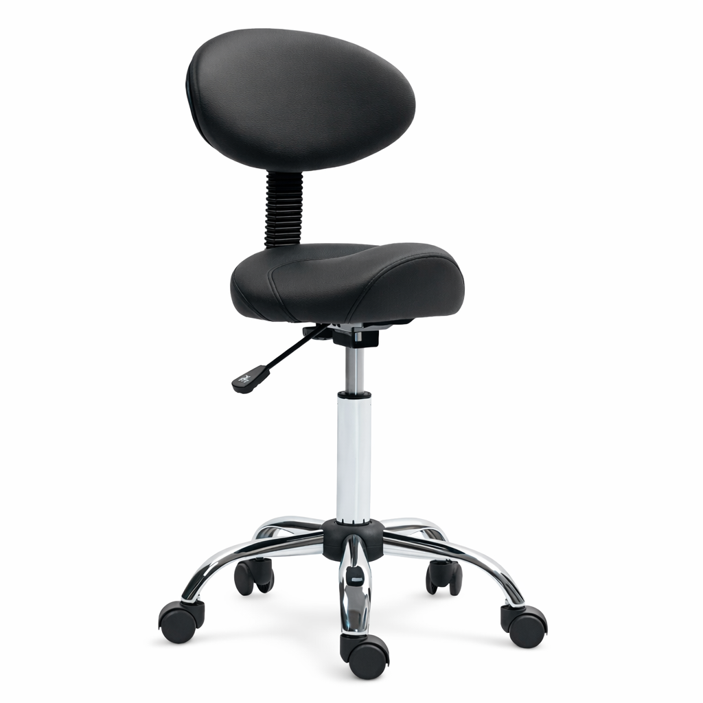 Zadelkruk met Rugleuning Hoogteverstelbaar 51-67 cm Zwart | Kersom