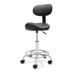 Zadelkruk Ergonomisch met Rugleuning Draaibaar en In Hoogte Verstelbaar Zwart | Kersom