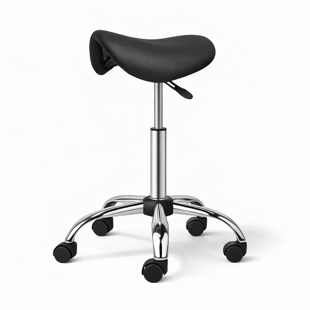 Zadelkruk Ergonomisch Draaibaar en In Hoogte Verstelbaar Zwart 48-63 cm | Kersom