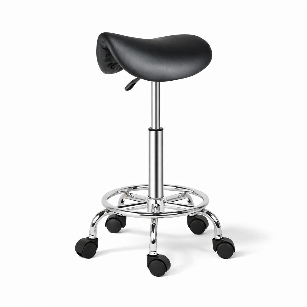 Zadelkruk Ergonomisch Draaibaar en In Hoogte Verstelbaar Zwart 50-64.5 cm | Kersom