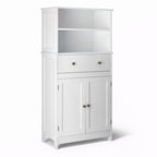 Badkamerkast met Verstelbare Plank en Deuren in het Wit 60 × 30 × 118 cm | Kersom