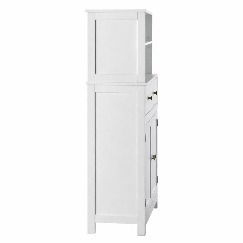 Badkamerkast met Verstelbare Plank en Deuren in het Wit 60 × 30 × 118 cm | Kersom