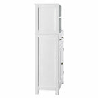 Badkamerkast met Verstelbare Plank en Deuren in het Wit 60 × 30 × 118 cm | Kersom